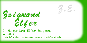 zsigmond elfer business card